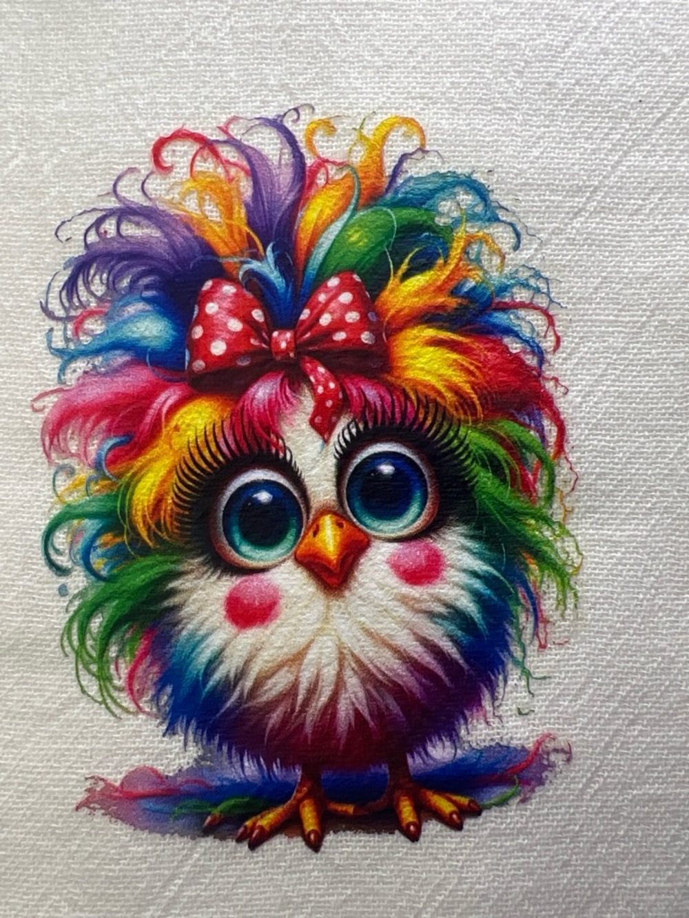 Rainbow Chicken Kitchen Towel Colorful Chicken Decorative Dish Towel
